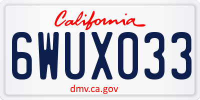 CA license plate 6WUX033