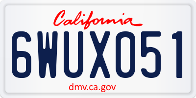 CA license plate 6WUX051