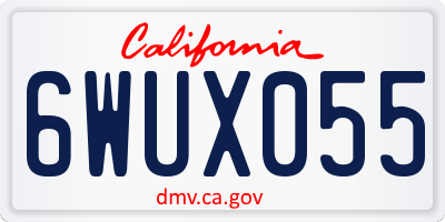 CA license plate 6WUX055