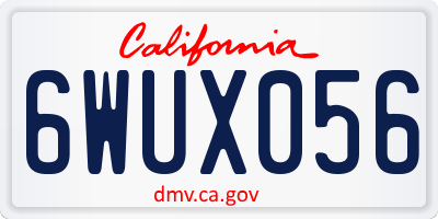 CA license plate 6WUX056