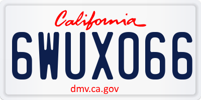 CA license plate 6WUX066