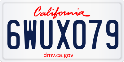 CA license plate 6WUX079
