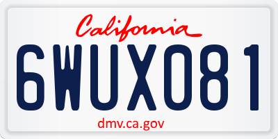 CA license plate 6WUX081