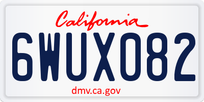 CA license plate 6WUX082