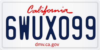 CA license plate 6WUX099