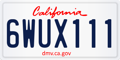 CA license plate 6WUX111