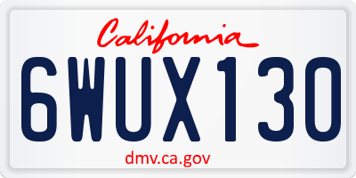 CA license plate 6WUX130