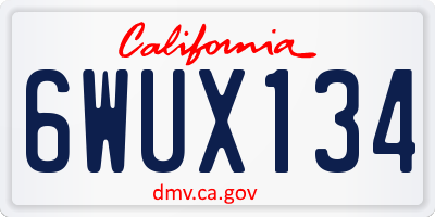 CA license plate 6WUX134