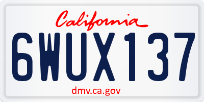 CA license plate 6WUX137