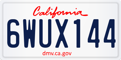 CA license plate 6WUX144