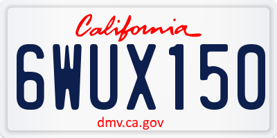 CA license plate 6WUX150