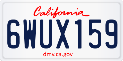 CA license plate 6WUX159
