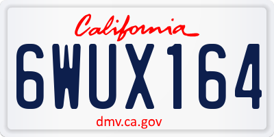 CA license plate 6WUX164