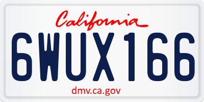 CA license plate 6WUX166