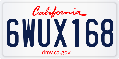 CA license plate 6WUX168