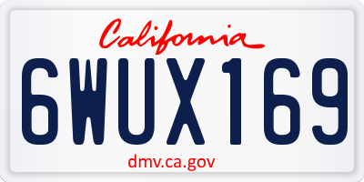 CA license plate 6WUX169