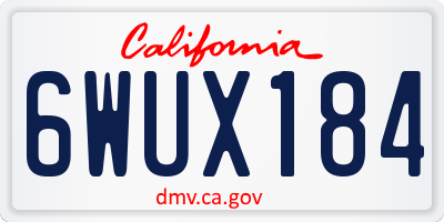 CA license plate 6WUX184