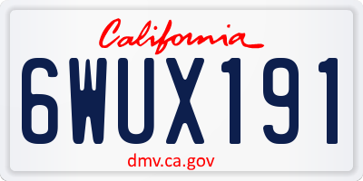 CA license plate 6WUX191