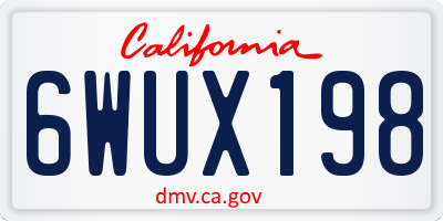 CA license plate 6WUX198