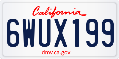 CA license plate 6WUX199