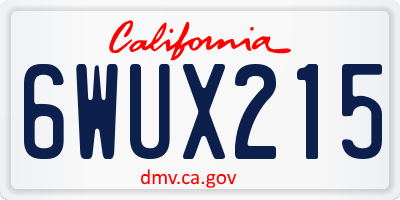 CA license plate 6WUX215