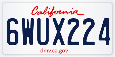 CA license plate 6WUX224