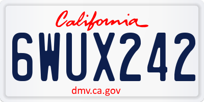 CA license plate 6WUX242