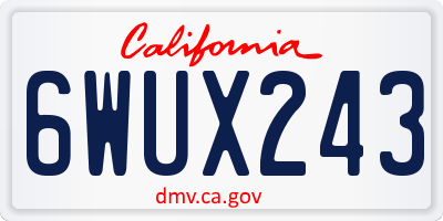 CA license plate 6WUX243