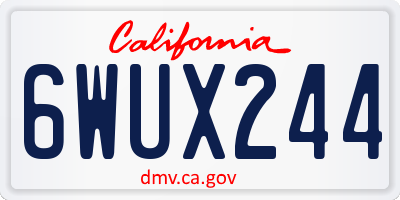 CA license plate 6WUX244