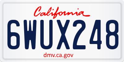 CA license plate 6WUX248