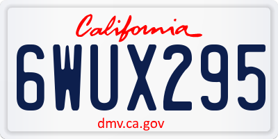 CA license plate 6WUX295