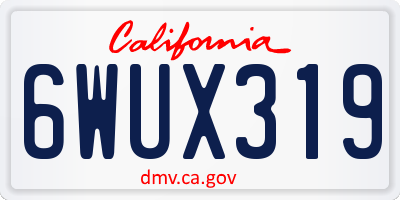 CA license plate 6WUX319