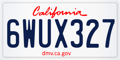 CA license plate 6WUX327