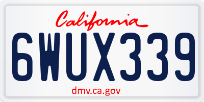CA license plate 6WUX339