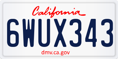 CA license plate 6WUX343
