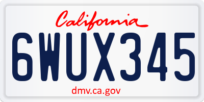 CA license plate 6WUX345