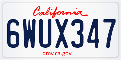 CA license plate 6WUX347