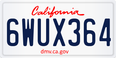 CA license plate 6WUX364