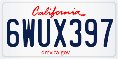 CA license plate 6WUX397