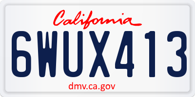 CA license plate 6WUX413