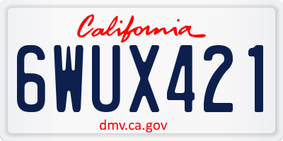 CA license plate 6WUX421