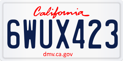 CA license plate 6WUX423