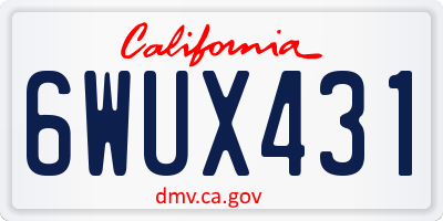 CA license plate 6WUX431