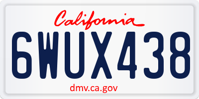 CA license plate 6WUX438