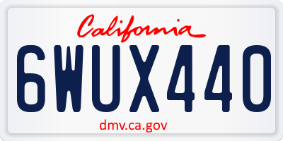 CA license plate 6WUX440