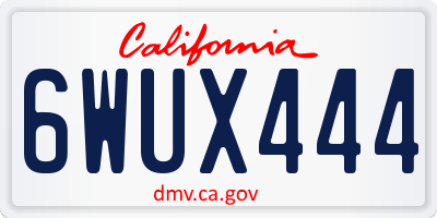 CA license plate 6WUX444