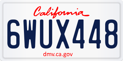 CA license plate 6WUX448