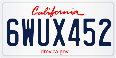 CA license plate 6WUX452