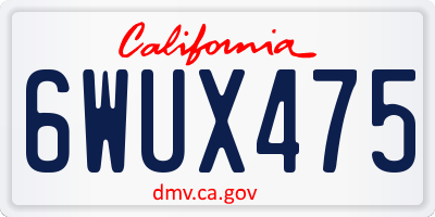 CA license plate 6WUX475