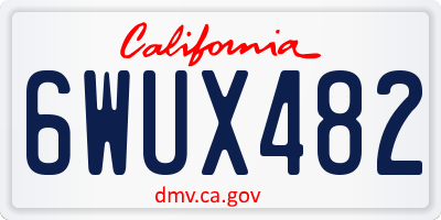 CA license plate 6WUX482